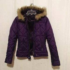 Deep purple puff coat size S